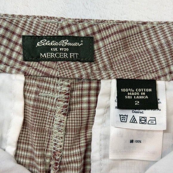 Eddie Bauer Mercer Fit Shorts Women 2 Brown Plaid 100% Cotton Excellent WPL 9647 - Picture 3 of 11